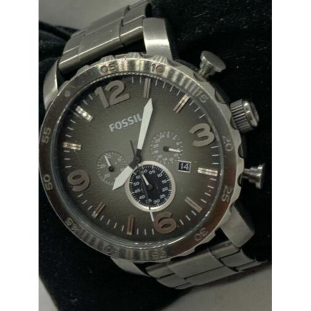 Fossil JR1437 Men's Watch Chronograph Grey Ion Plated Stainless Steel 50mm D997